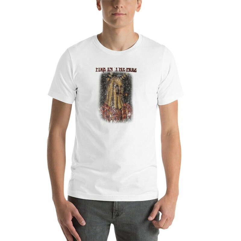 Мужская футболка с коротким рукавом, с изображением серебряного доллара, городского огня в дырке