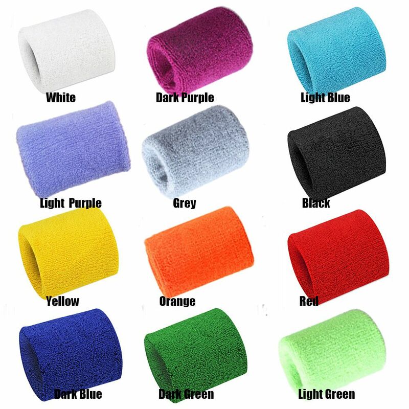 1PC Multicolor Cotton Fiber Sport Sweatband Unisex Soft Comfortable Solid Color Gym Sweat Wristband Brace Wrist Band