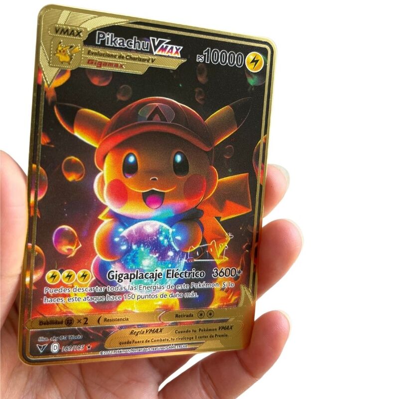10000 Titik Gx Vmax Kartu Logam Pokemon Kartu Koleksi Permainan Hadiah Anak Edisi Terbatas Emas Charizard