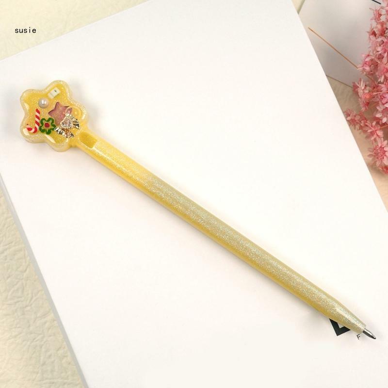 X7ya caneta esferográfica molde silicone flor seca caneta decorativa molde diy artesanato ferramenta