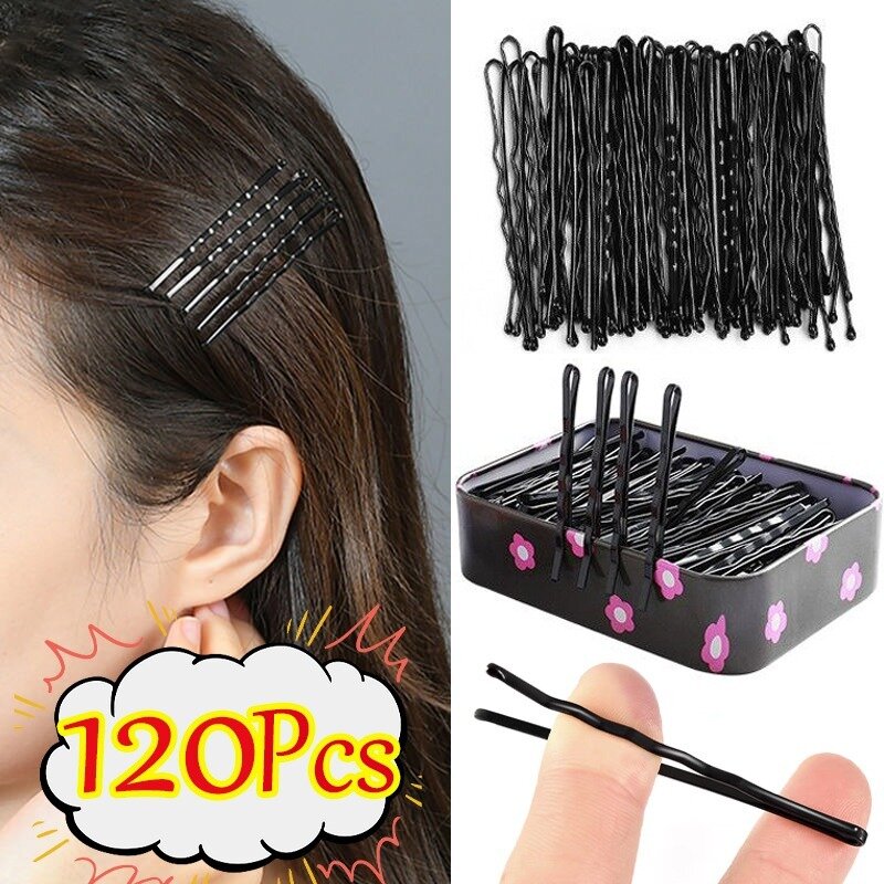 Black Small Clip Hair Clips for Women Girls Korean Simple Hairpins Invisible Hairpin Wave Hairgrip Barrettes Hair Accessories