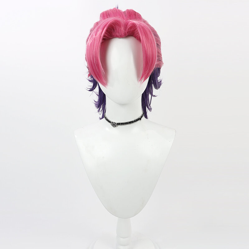 LOL Heartsteel Shieda Kayn Cosplay Wig Pink Purple Synthetic Hair Heat Resistant Halloween Role Play Party Carnival + Wig Cap