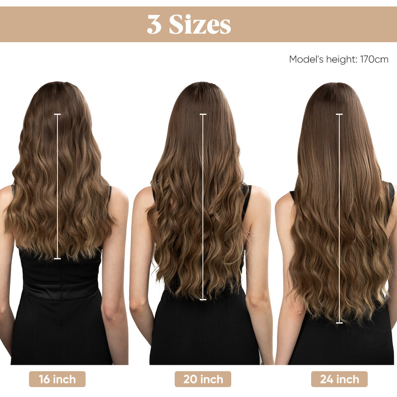 SARLA синтетические волнистые искусственные волосы для наращивания лески черные коричневые длинные шиньоны искусственные волосы для женщин M10
