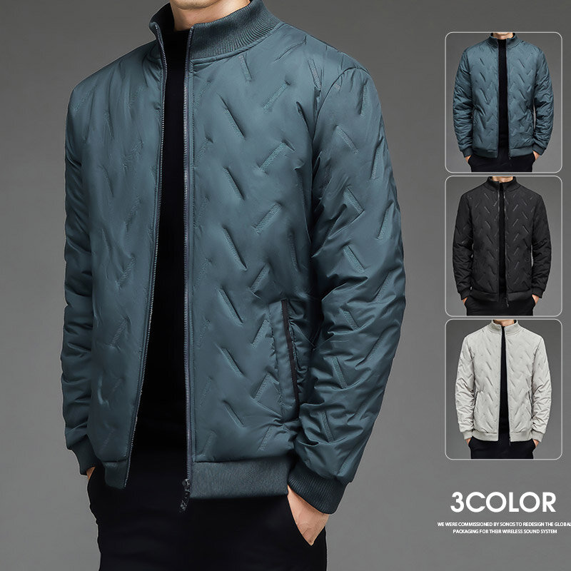 Autumn Winter Jacket Men Thicken Fur Lined Warm Coats Men Clothing 2023 New Stand Collar Casual Jackets Korean Style Slim Fit