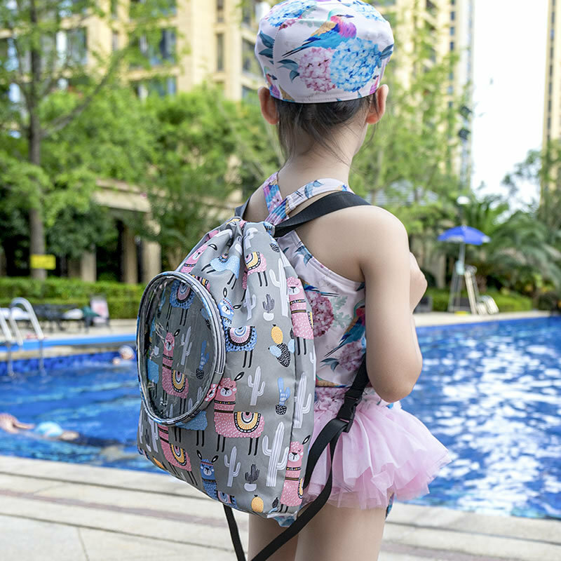 Bolsa de natación de separación húmeda y seca para niños, mochila con cordón impermeable, equipo de playa portátil, bolsa de gran capacidad