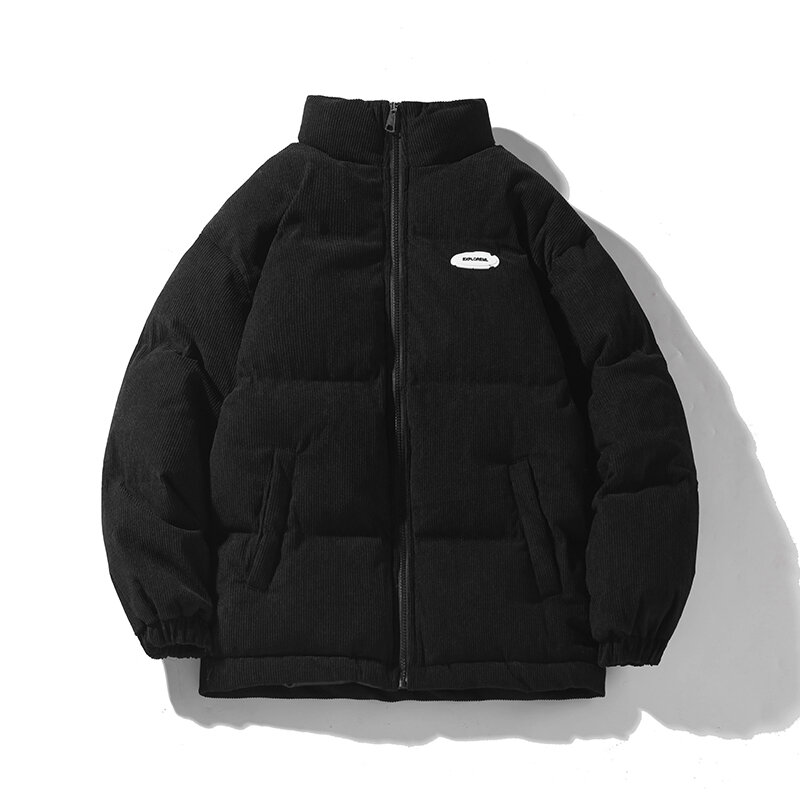 KAPMENTS wiatrówka koreańska moda za duże parki zimowe sztruks kurtka pikowana męskie czarne kurtki bąbelkowe Harajuku płaszcze 5XL