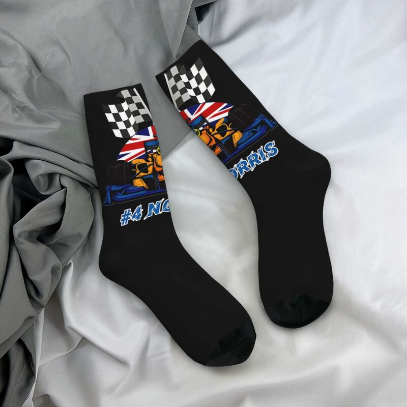 Lando Norris Racing Driver Merchandise Socks Cozy Cars Skateboard Long Socks Warm for Unisex Wonderful Gifts