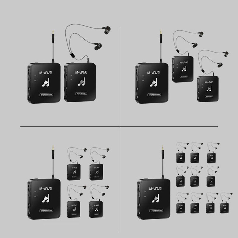 M-vave-Monitor de auriculares inalámbrico WP-10, dispositivo con botón de volumen, receptor transmisor recargable, compatible con estéreo Mono Cuvave, 2,4G