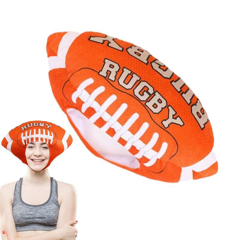 Unisex Rugby Shaped Costume Hat, Novidade e criativo Festival Hat, Fan Must-Haves, Favores do partido, Eventos desportivos temáticos, novidade