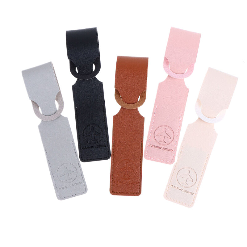 1PC Travel Accessories PU Leather Luggage Tag Creative Baggage Suitcase Identifier ID Addres Holder Boarding Tags Portable Label