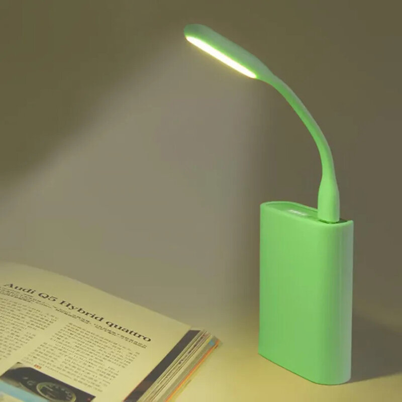 Mini lámpara de luz nocturna LED U SB de 5V, luz de lectura, protección ocular, Color aleatorio, flexible, para escritorio, Banco de energía, Notebook
