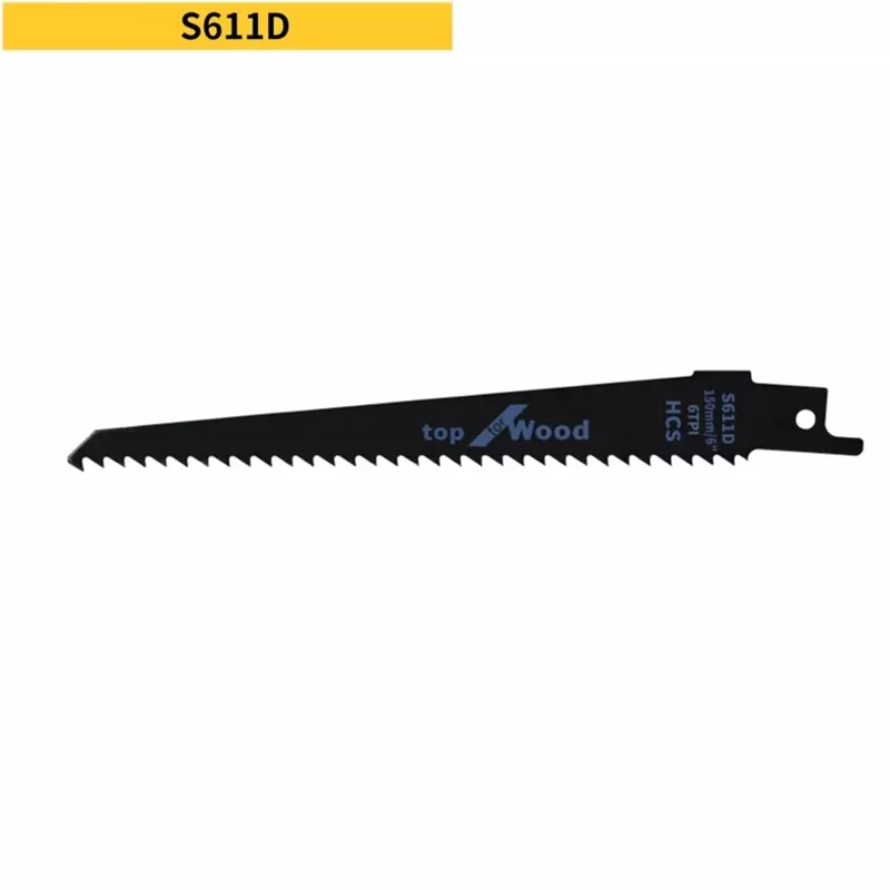 Hojas de sierra recíproca para cortar madera y plástico, tubo de corte de Metal para exteriores, color negro, 150mm/205mm, 1/4 piezas, S922H/S922E/S611D/S1011D