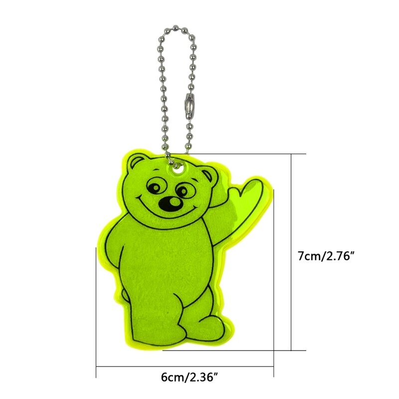 50JA Child Safety Reflectors Keyrings Stylish Reflective Bear Gear Backpacks Strollers Jackets Safe Reflector Keychain