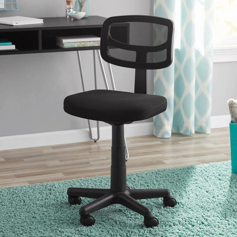 Silla de trabajo de malla con asiento acolchado de felpa, varios colores, muebles de oficina