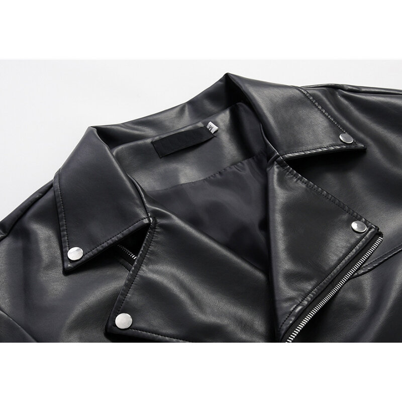 Nowa luźna kurtka sztuczna ze sztucznej skóry damska klasyczny w kształcie motocykla kurtka motocyklowa wiosna lato dama płaszcz typu Basic luźna odzież oversize