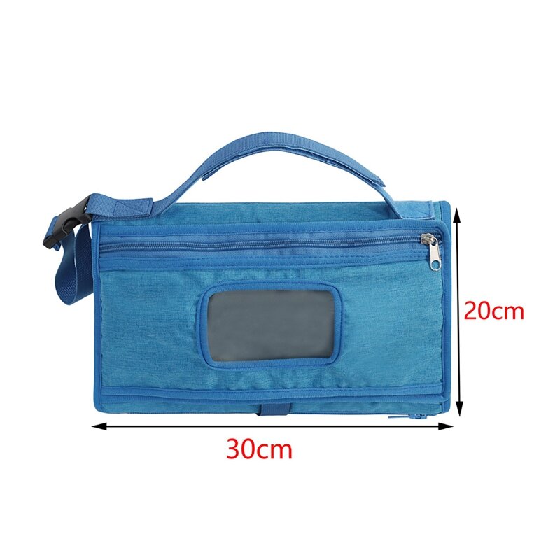 1 шт., детские синие и серые подгузники из ткани Оксфорд 300D с сумкой для влажных салфеток, удобные подгузники