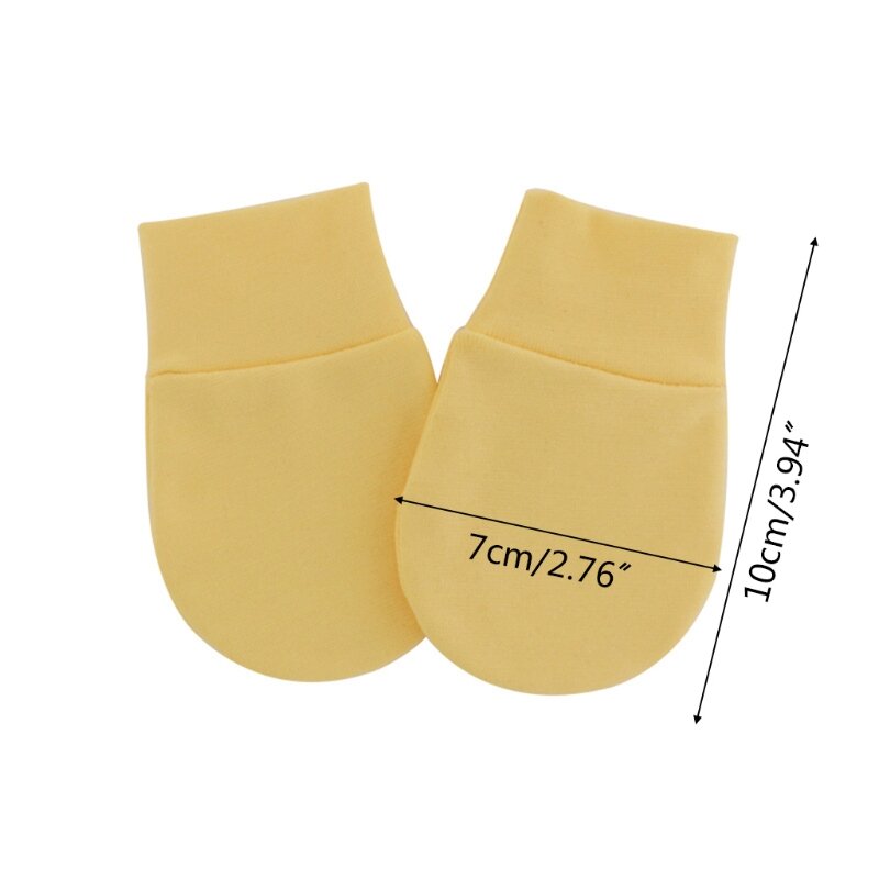 1 Pair Newborn for Protection Face Scratch Hands Gloves Solid Color No Scratch Mitts Baby Anti Scratching Soft Cotton Gl