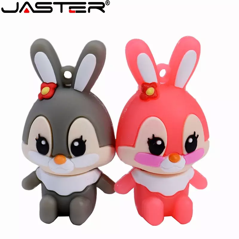 JASTER Cartoon Animal USB 2.0 Flash Drives 128GB High speed Pen drive 64GB Wedding Gift Memory stick 32GB With Key Chain U disk