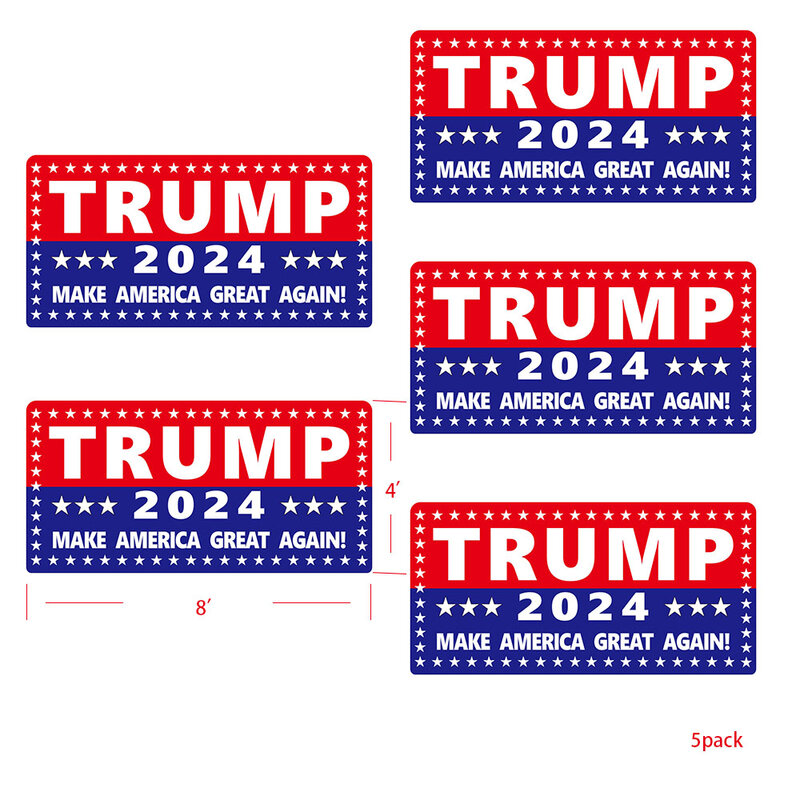 Confezione da 5 adesivi per auto Trump 2024, decalcomania per auto Big Trump Letters, rendi l'america di nuovo grande 2024 uso paraurti/parete/finestre/frigorifero