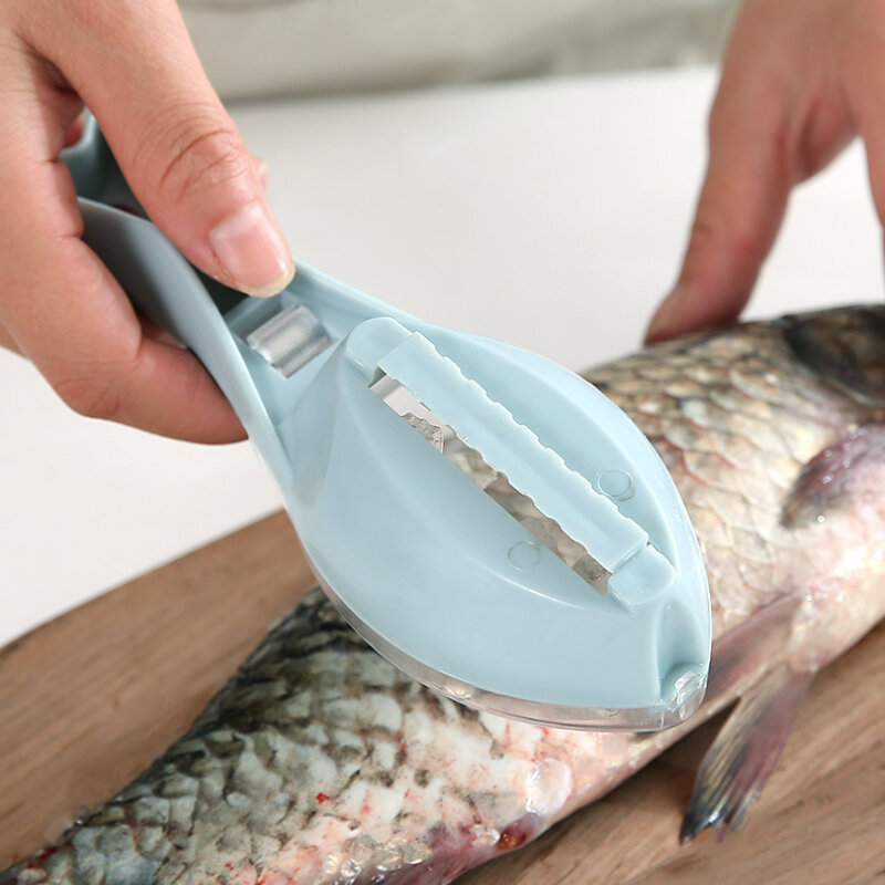Fischs chuppen Kühlergrill Schaber Fisch Reinigungs werkzeug mit Abdeck schaber Haushalts küche Kochen Karpfen Angeln Zubehör