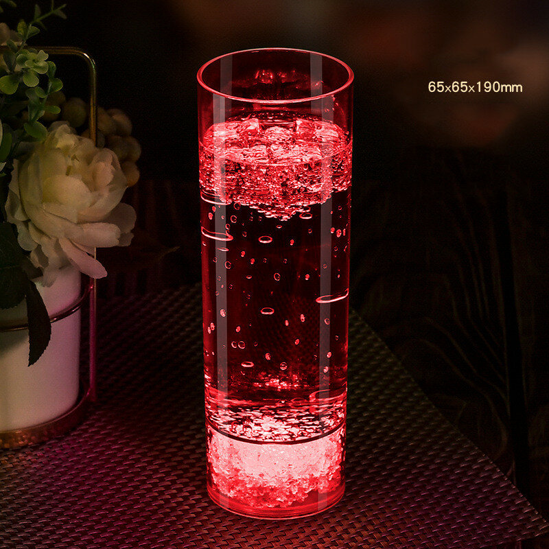1 pcs LED Light Glasses Champagne Flutes Cocktail Flashing Cups for Party Bar Night Club Drink Christmas Wedding Long Tube Cup