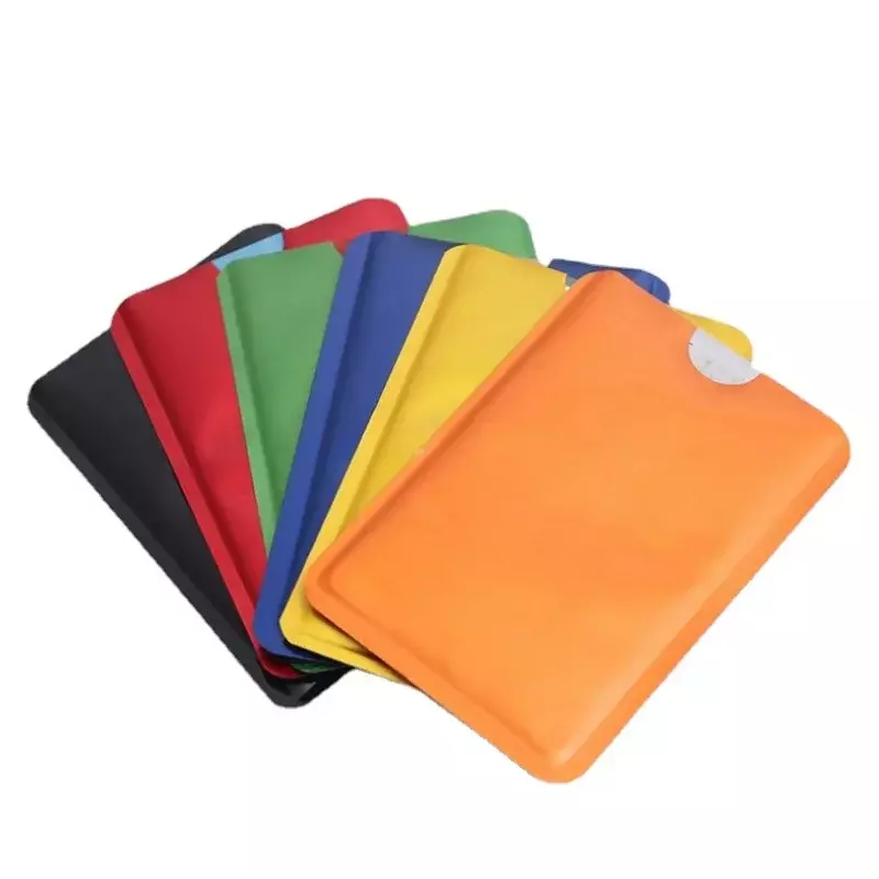 Funda protectora antiescaneo RFID para tarjetas, funda de bolsillo para tarjetas de identificación de crédito bancaria, Color aleatorio, 10 unidades por juego