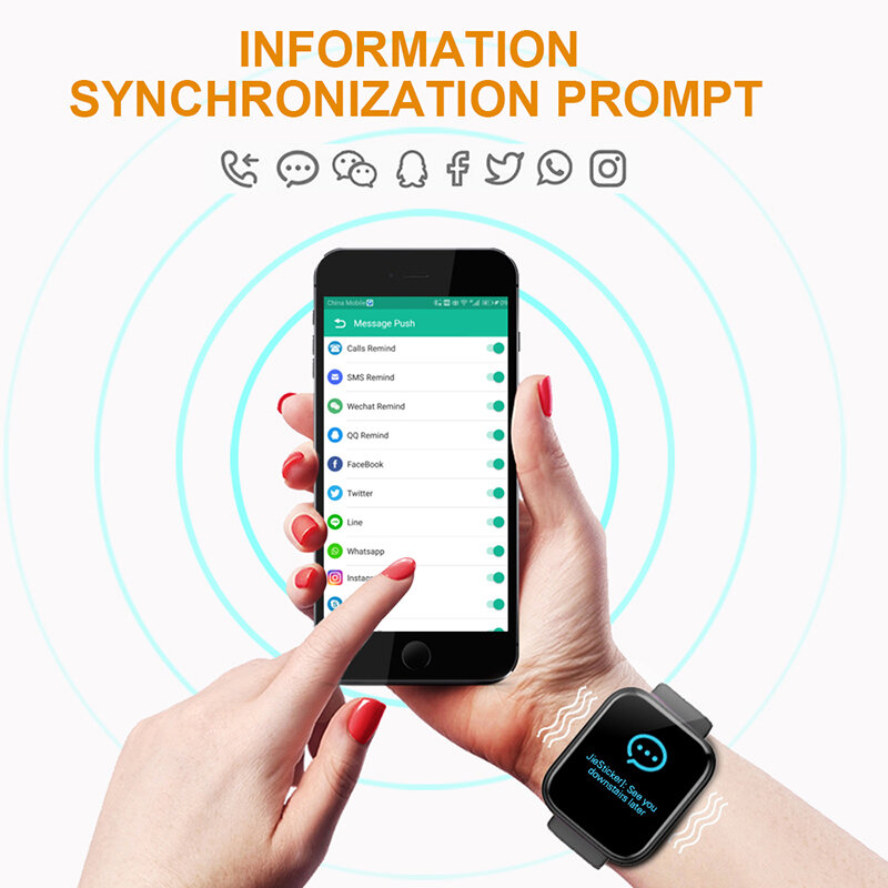 Multifunktion ale Smartwatch Männer Frauen Bluetooth verbunden Telefon Musik Fitness Sport Armband Schlaf monitor y68 Smartwatch d20
