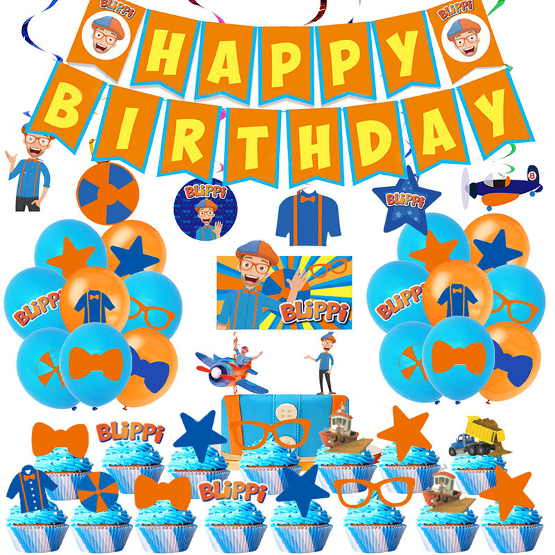 Украшение для дня рождения с изображением дяди блиппинга, одноразовая посуда, тарелка для чашки с воздушным шаром, скатерть для учителей, товары для детского дня рождения