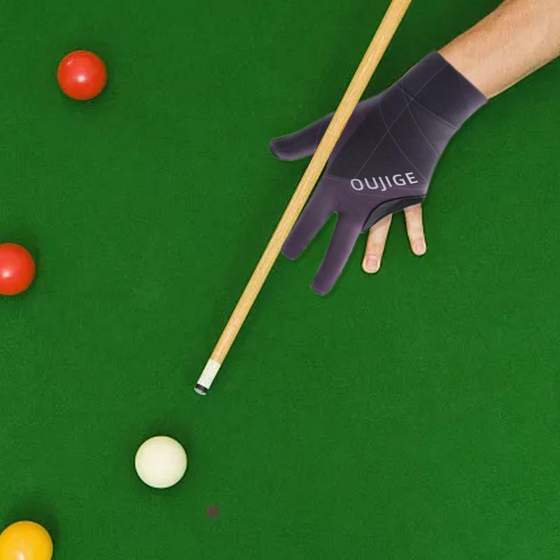 Cue Sports Gloves 3 Finger Non-Slip Soft Pool Gloves Breathable Wear-Resistant Cue Action Gloves Billiards Accessories For Men