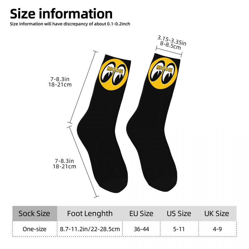 Mooneyes ถุงเท้าพิมพ์ลาย3D, ถุงเท้าโลโก้คลาสสิกใส่สบายถุงเท้าวิ่งลายแฮปปี้