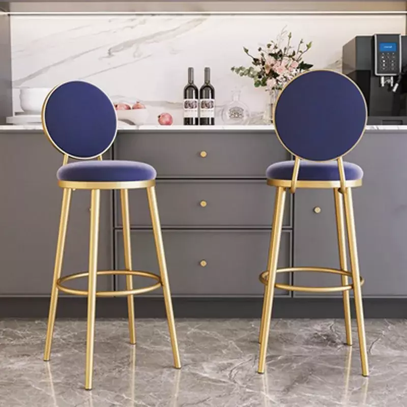 Nordic Household Light Luxury Modern Minimalist Bar Counter Chair Front Desk Cash Register Backrest Chair High Stool