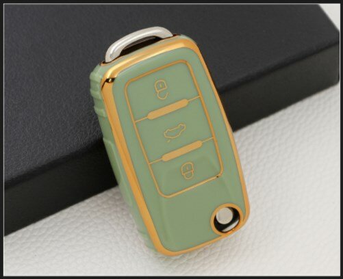 Coque de clé de voiture en caoutchouc TPU, coque de clé automatique pour Volkswagen, Passat, Polo, Golf, Bora, CC, TIGUAN, TOURAN