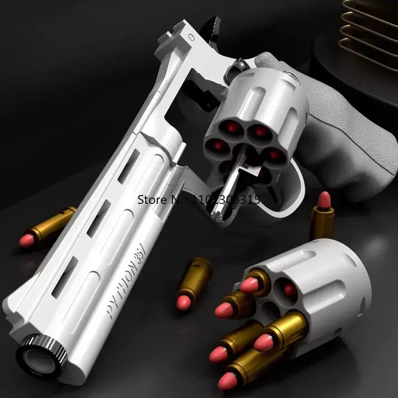 ZP5 357 Revolver Mechanical Automatic Launcher Continuous Firing Pistol Soft Dart Bullet Toy Gun CS Outdoor Weapon for Kid Adult
