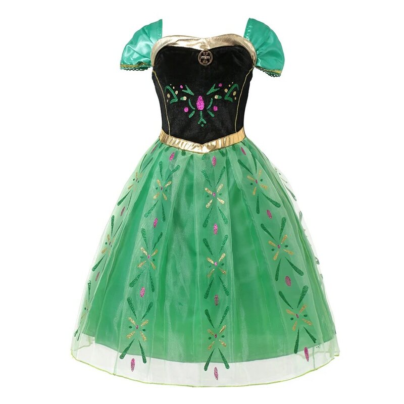 Disney-disfraz de Anna de Frozen para niña, vestido de princesa para fiesta de cumpleaños, carnaval, 2024