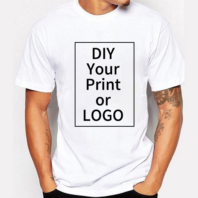 Homens e mulheres logotipo personalizado impressão t-shirt, faça o seu projeto, texto, original, de alta qualidade, presentes