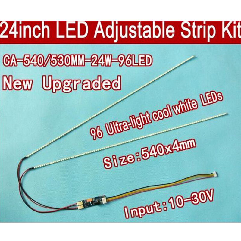Free Shipping 5pcs 24'' 540mm Adjustable Brightness LED Backlight Strip Kit,Update 24inch-wide LCD CCFL panel to LED backlight