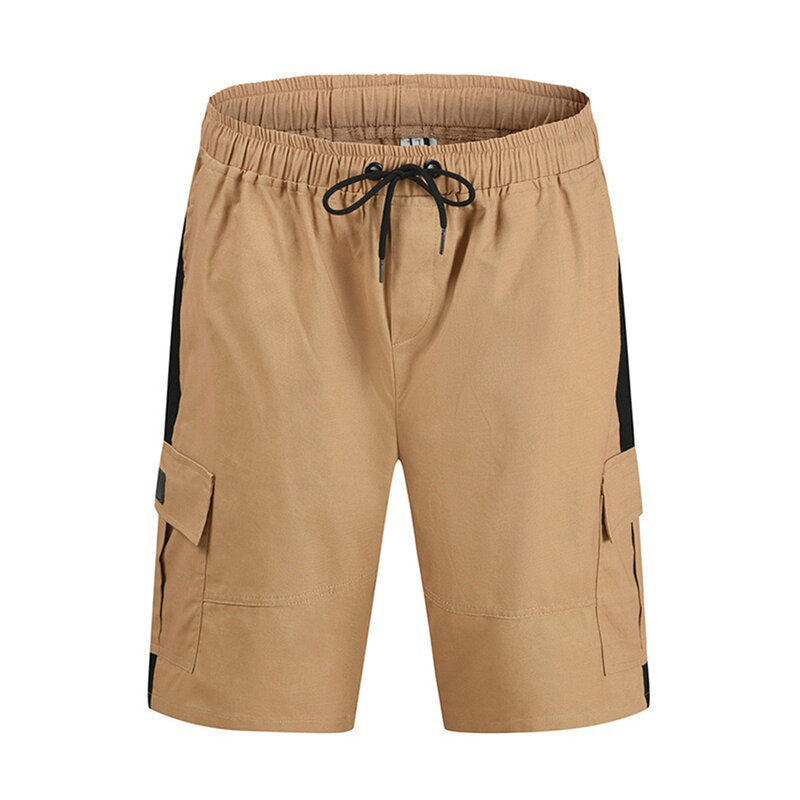 Мужские шорты с эластичной талией средней посадки короткие брюки легкие эластичные однотонные Летние удобные новые стильные