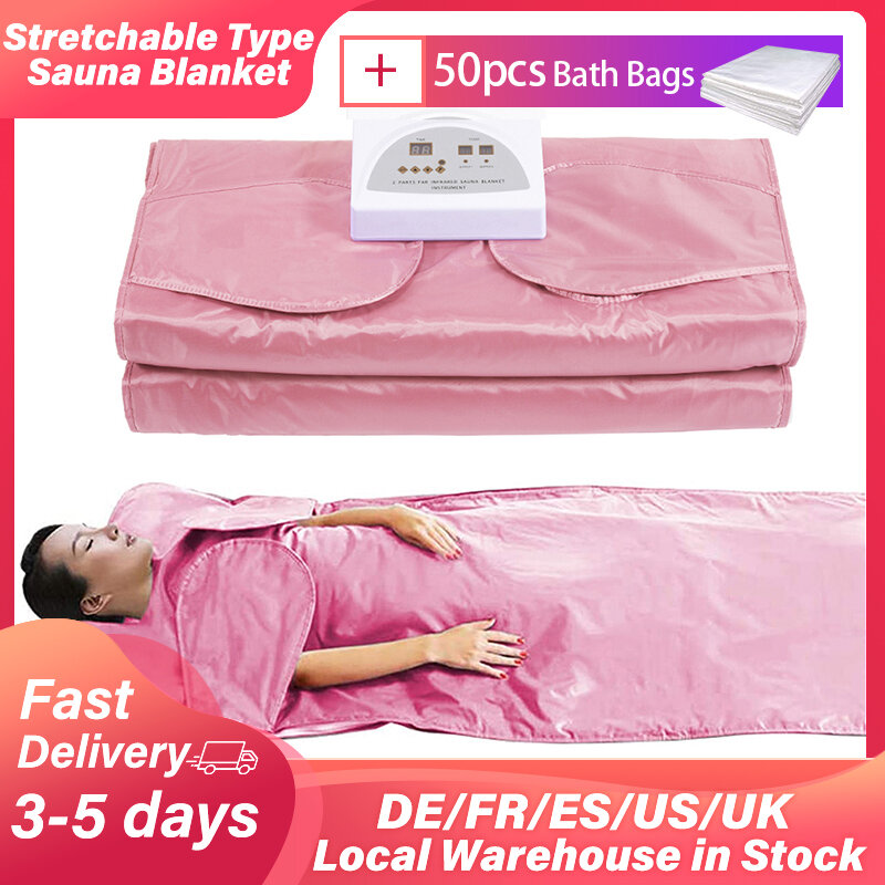 Slimming Infrare Sauna Blanket Fat Burn Lose Weigh Detox Heating Sauna Blanket for Home Spa with Free 50pcs Bath Bags Plus Size