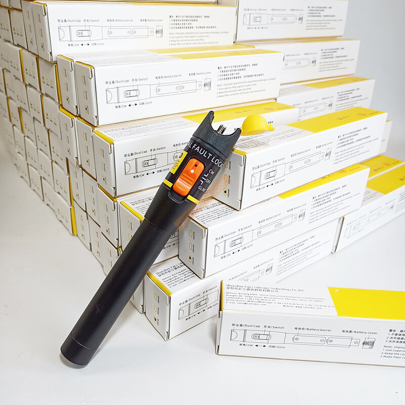 Novo laser 10mw/10km localizador visual de falhas, testador de cabo de fibra óptica 10km faixa laser vermelho luz caneta vfl livre shiping