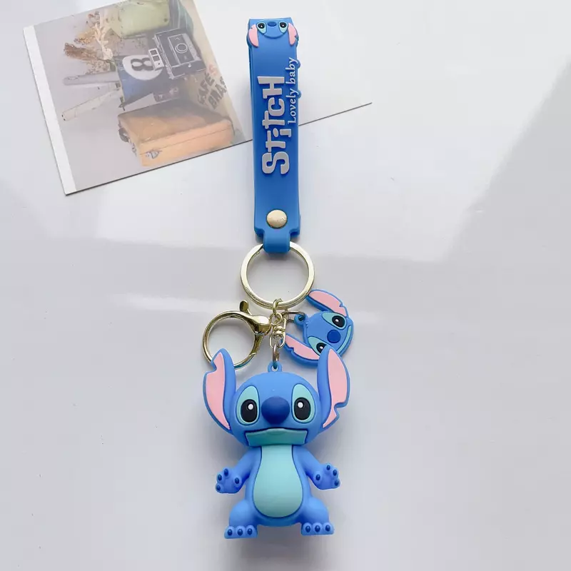 Disney Creative Cartoon 3d Silicone Stitch ciondolo portachiavi per donna uomo adolescenti zaino borsa chiavi auto accessori regali