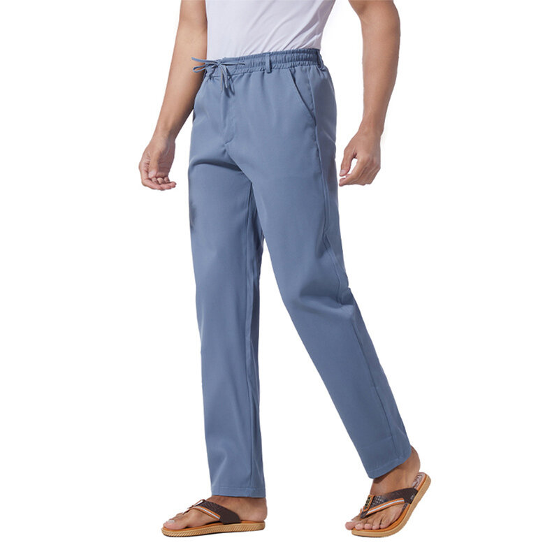 Мужские свободные строгие узкие прямые рабочие брюки, деловые длинные брюки для работы, тонкие однотонные брюки для мужчин