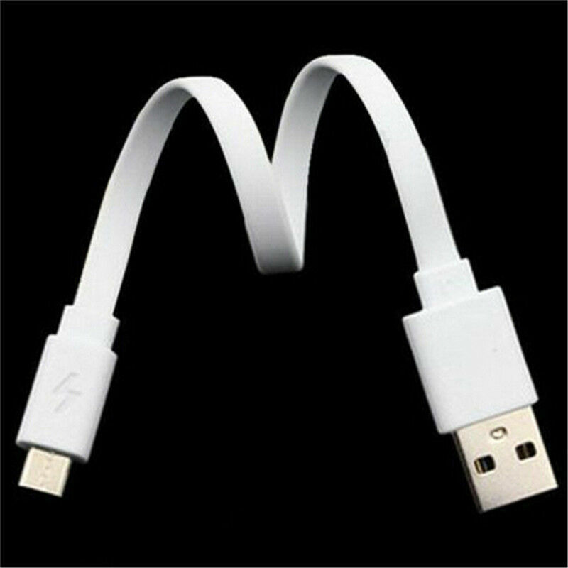 Cable de carga Micro USB para teléfono Android, Cable plano corto de 20CM, 2 unidades