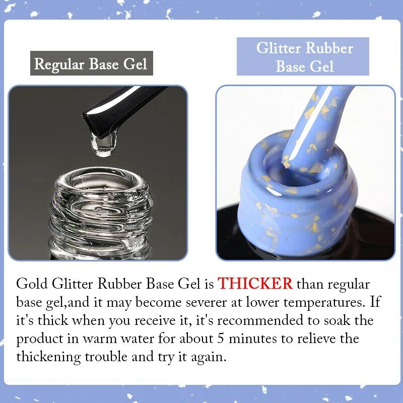 UR SUGAR Blue Color Rubber Base Gel Nail Polish Gold Glitter Base Gel Top Coat Soak Off UV LED Gel Nail Art Varnish Manicure