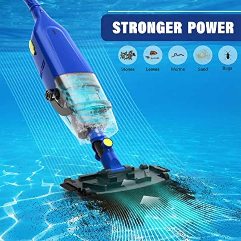 Handheld Pool Vacuum Portable Pool Cleaner with Upgraded Powerful Suction Perfect for Above Ground Pools, spas,hot tubs