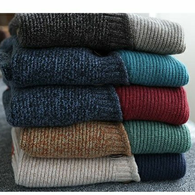 Suéter Retro de punto para mujer, Jersey elástico de alta calidad, contraste de Color, informal, Otoño e Invierno