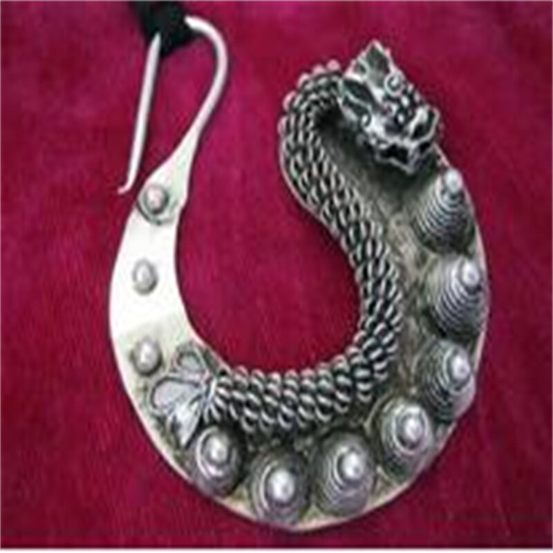 Miao rurale Dongzhai national wind collana retrò pendente fatto a mano in argento Miao ciondolo autunno