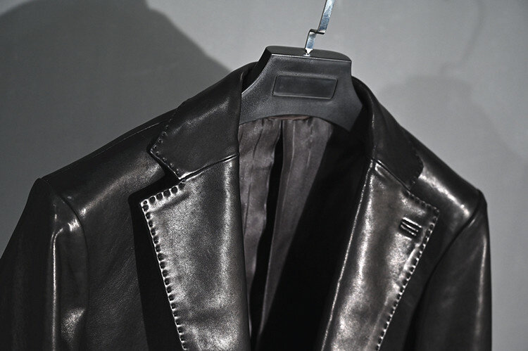 Real Leather Jacket Men 2023 100% Sheepskin Coat Spring Autumn Blazer Genuine Leather Jackets for Men Kurtka Meska KJ