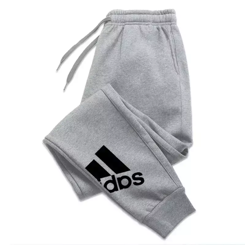 Men's Fashion Print Long Pants Autumn and Winter Fleece Casual Sweatpants Bottoms Jogging Fitness Sports Trousers 13 Colors