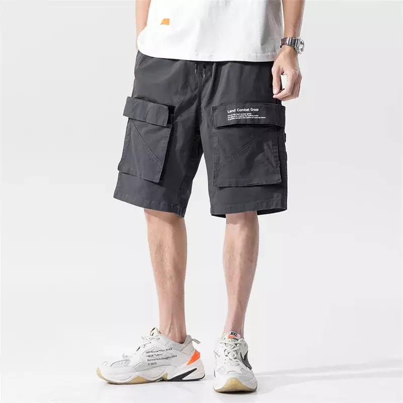 Cargo Shorts for Men New Brand Men Trend Cargo Shorts Big Pocket Shorts Summer Fashion Casual Straight Multi-Pockets Shorts