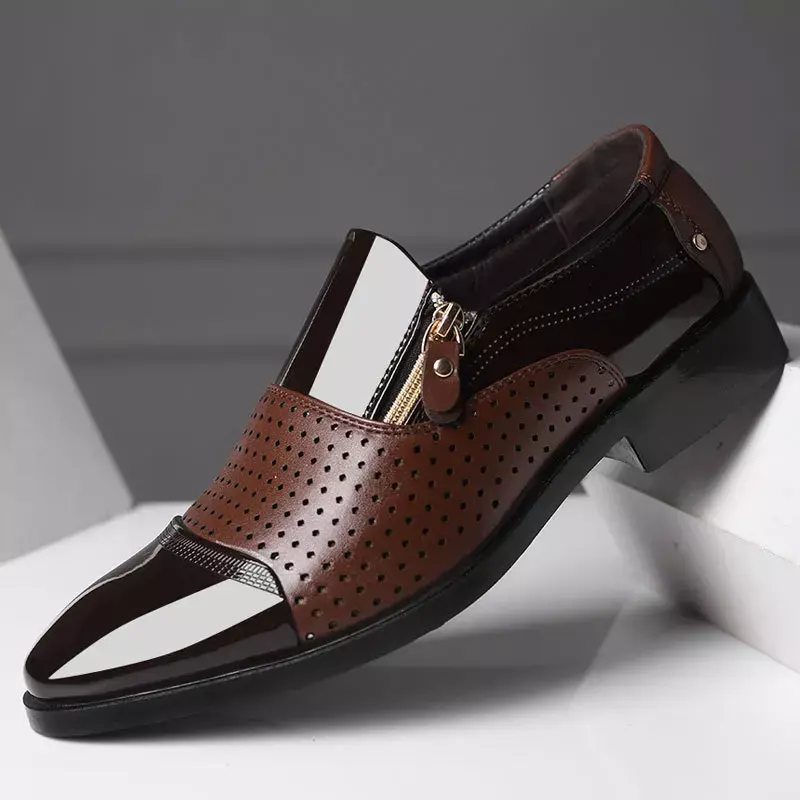 Scarpe formali nere italiane mocassini da uomo abito da sposa scarpe Oxford in pelle verniciata per pelle da uomo